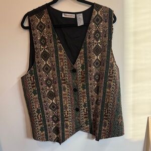 Vintage mens 2X Geometric Patterned Vest